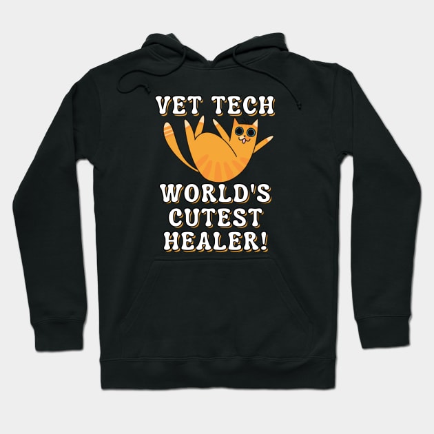 Cat Vet Technician Cutest Healer Hoodie by Art by Biyan